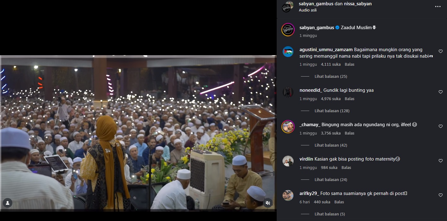 Nissa Sabyan manggung dengan perut buncit
